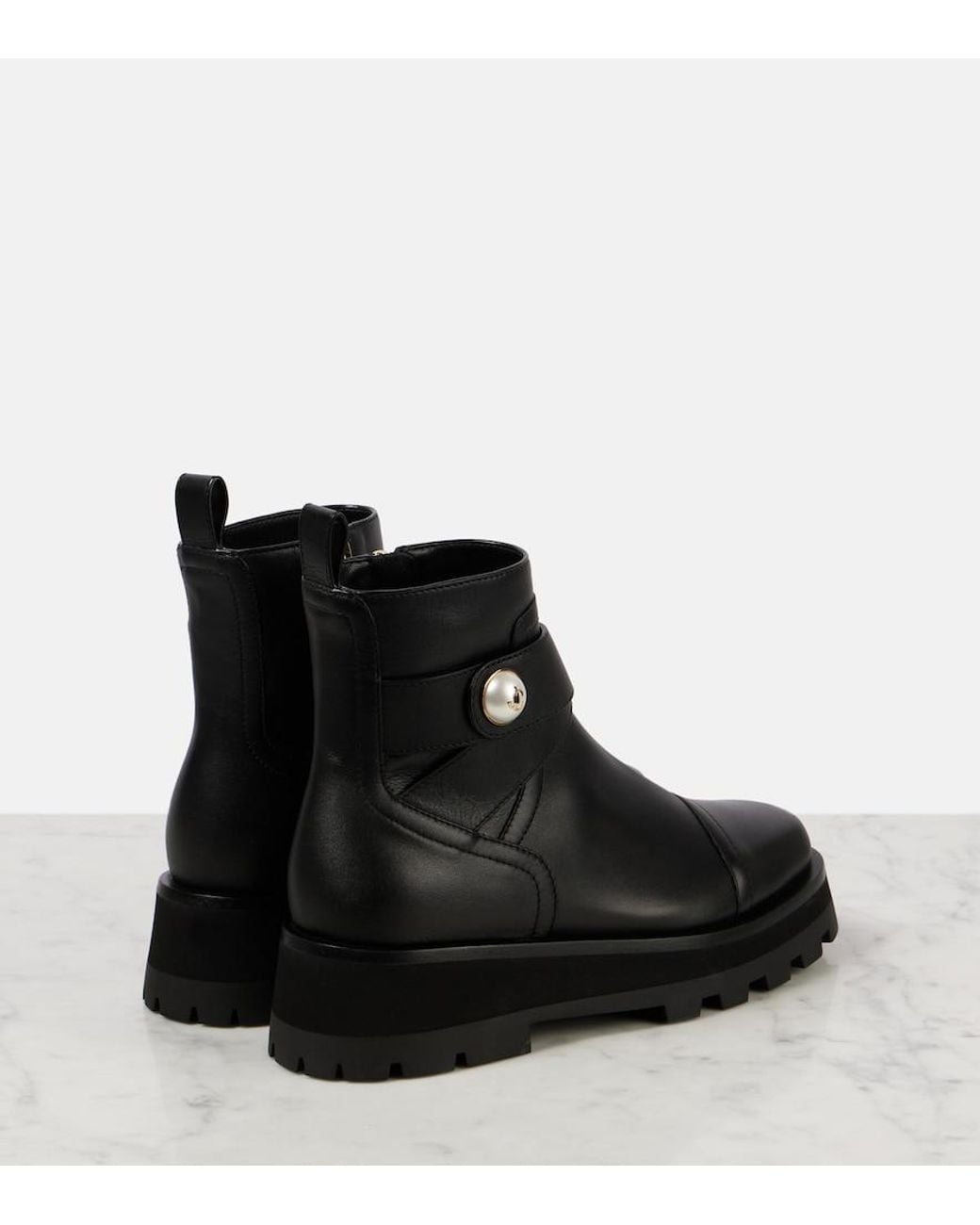 Jimmy Choo Black Meena Leather Ankle Boots