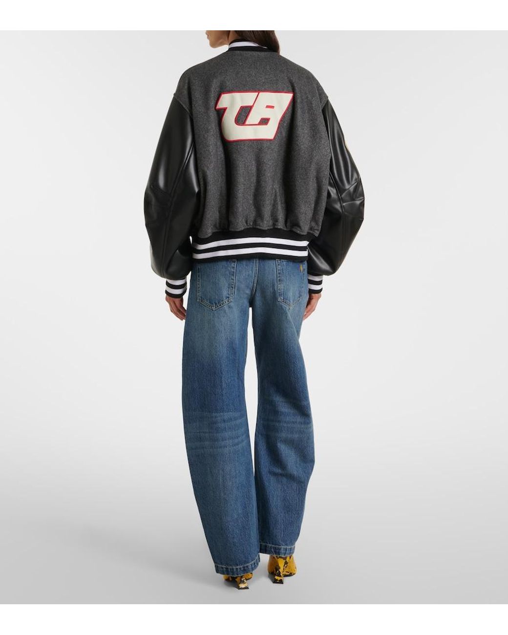 The Attico Blue Mid-Rise Barrel-Leg Jeans