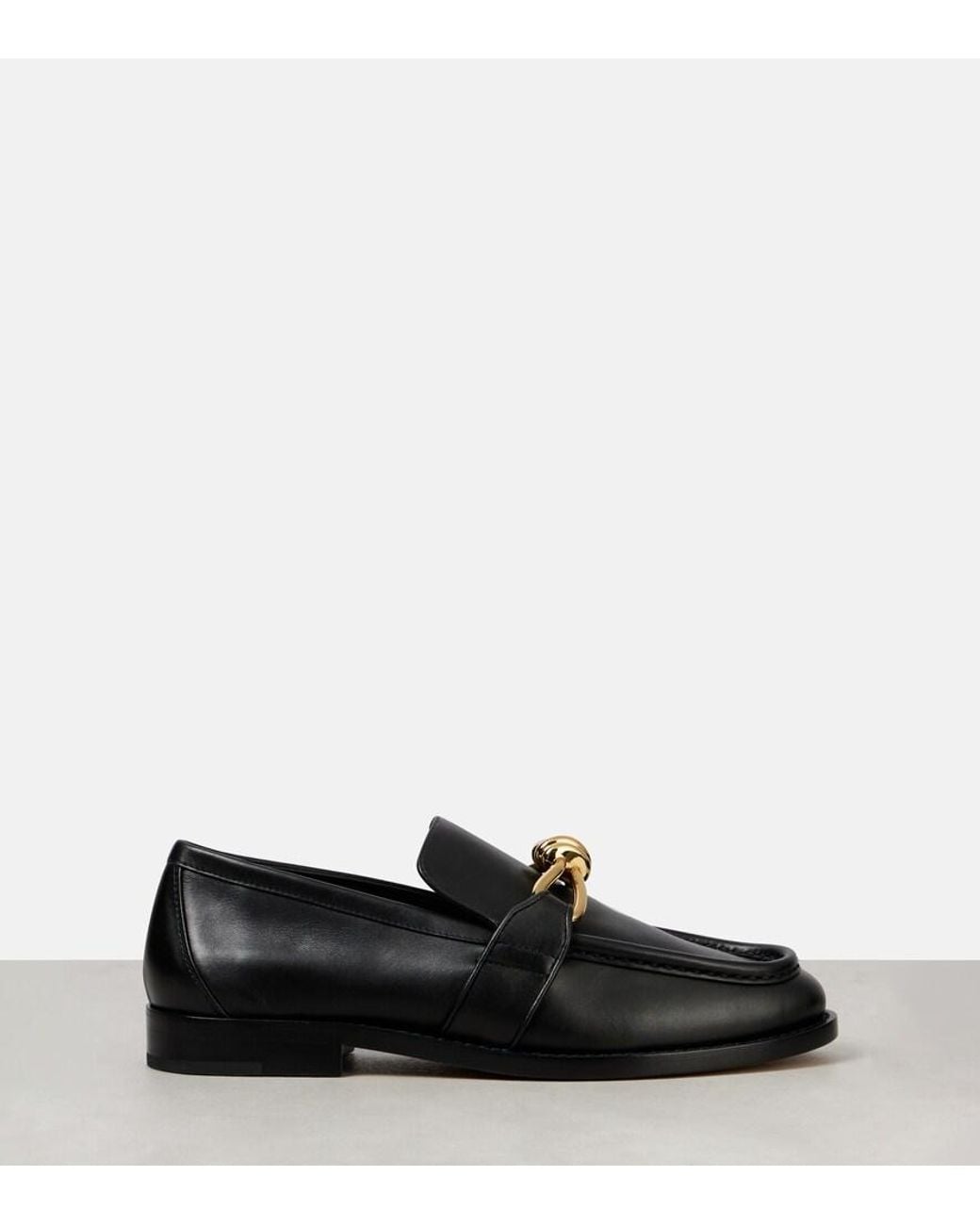 Bottega Veneta Black Astaire Knot Leather Loafers