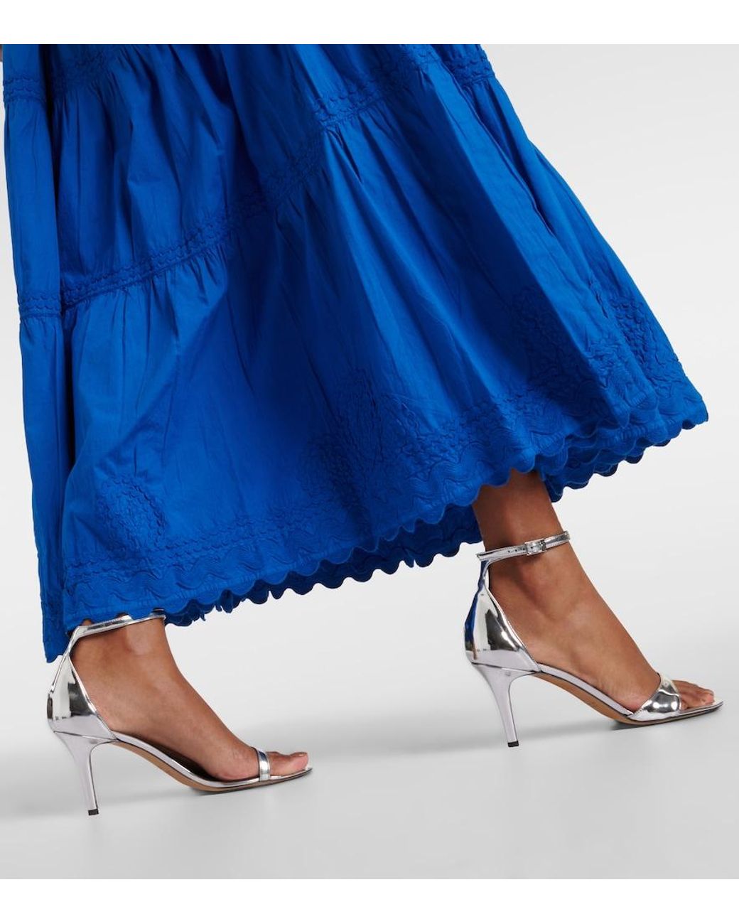 Juliet Dunn Blue Ombre Cotton Poplin Maxi Dress