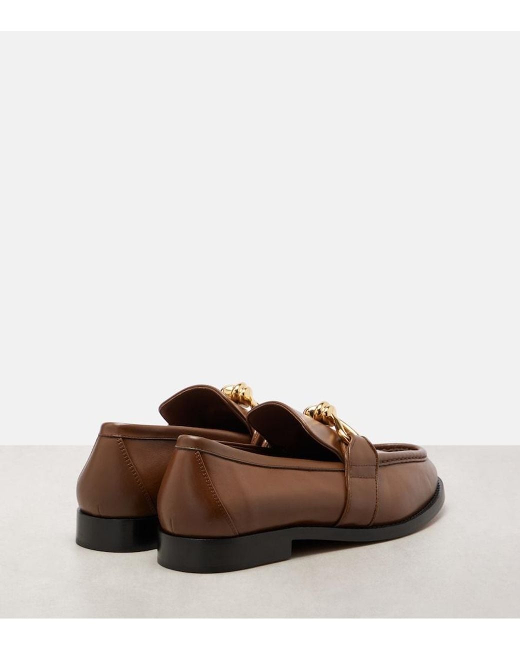 Bottega Veneta Brown Astaire Knot Leather Loafers