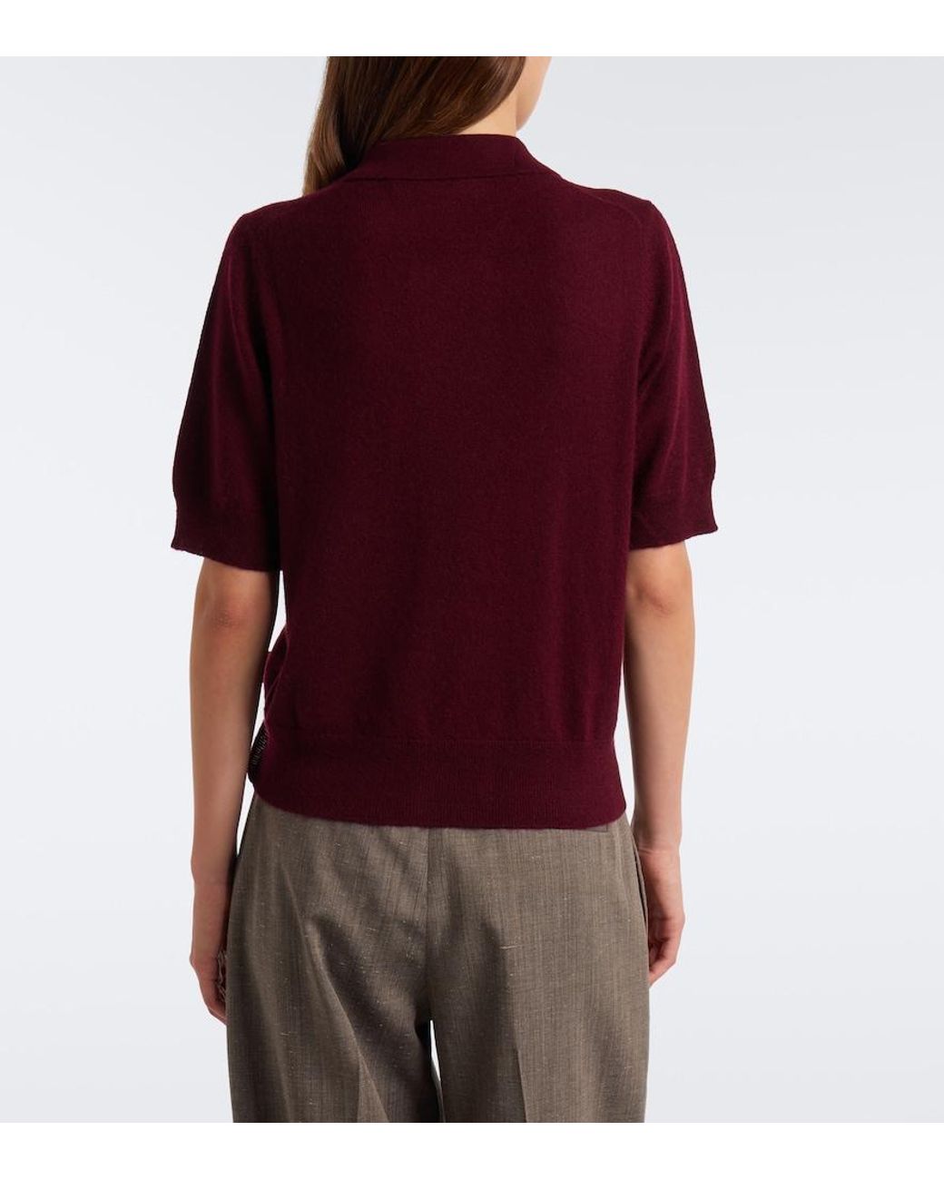 Jardin Des Orangers Red Wool And Cashmere Cardigan