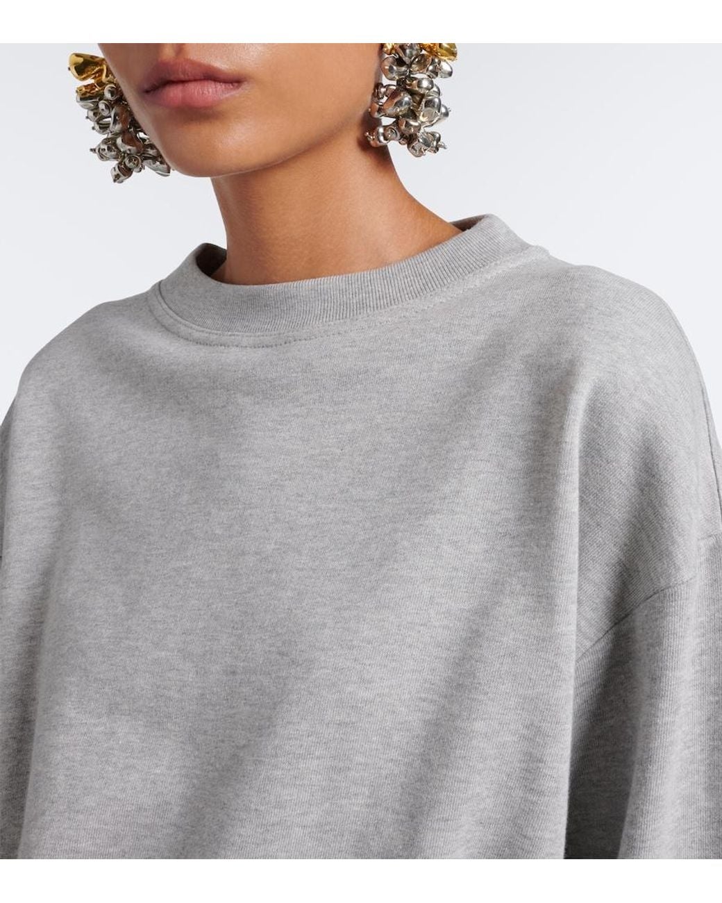 Dries Van Noten Gray Cotton Jersey Sweatshirt