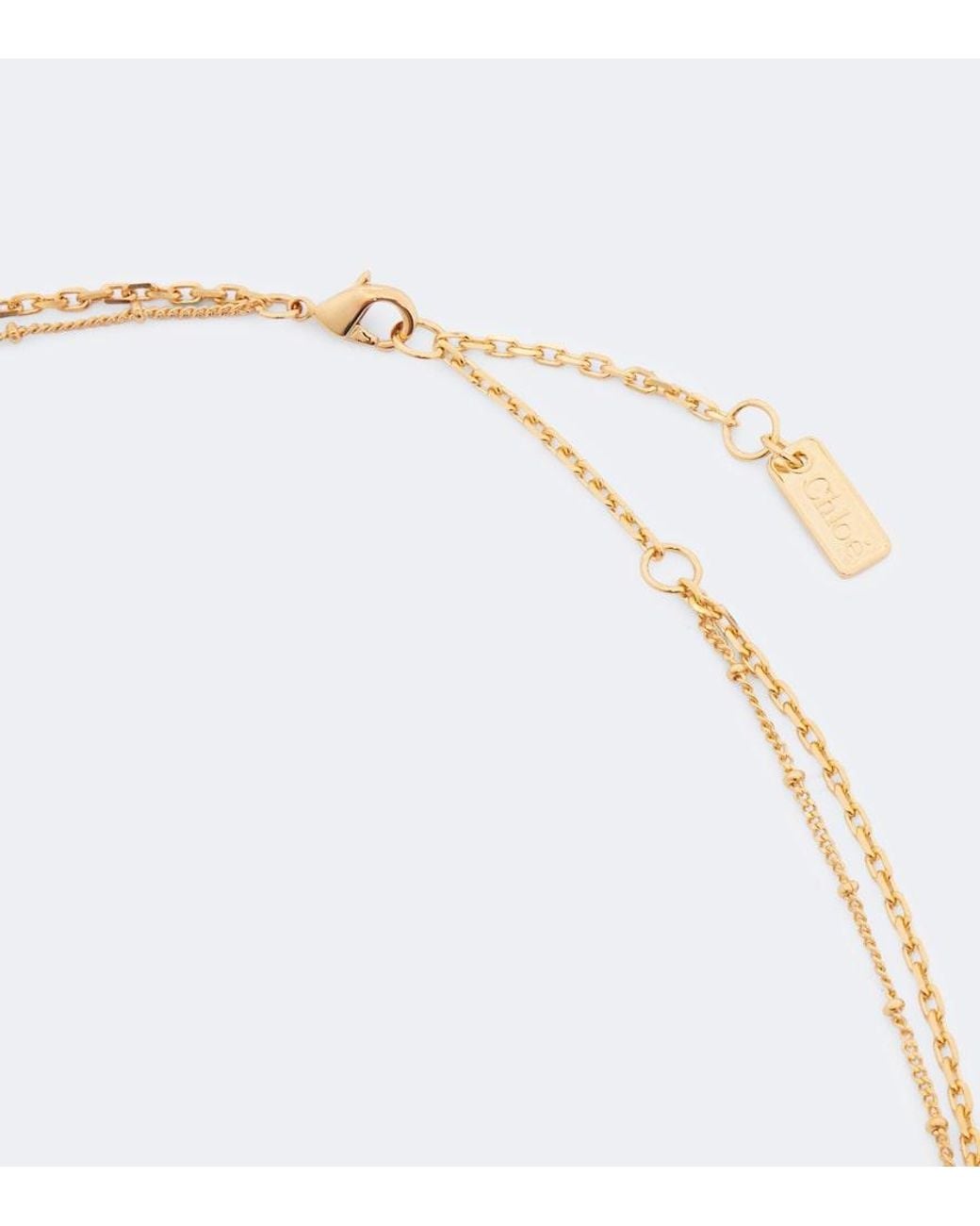Chloé White Laiton Embellished Necklace