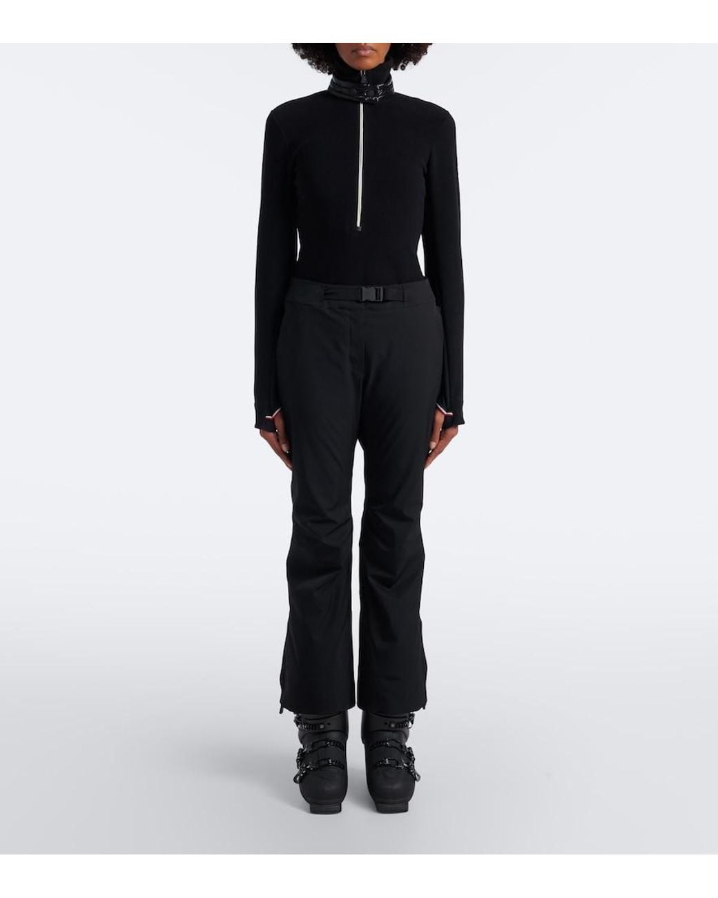 Moncler Blue Fleece Half-Zip Ski Sweater