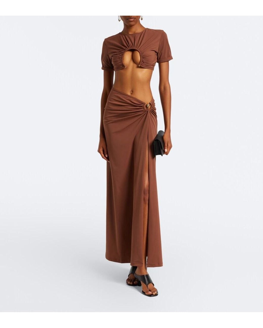 Christopher Esber Brown Cutout Bikini Top