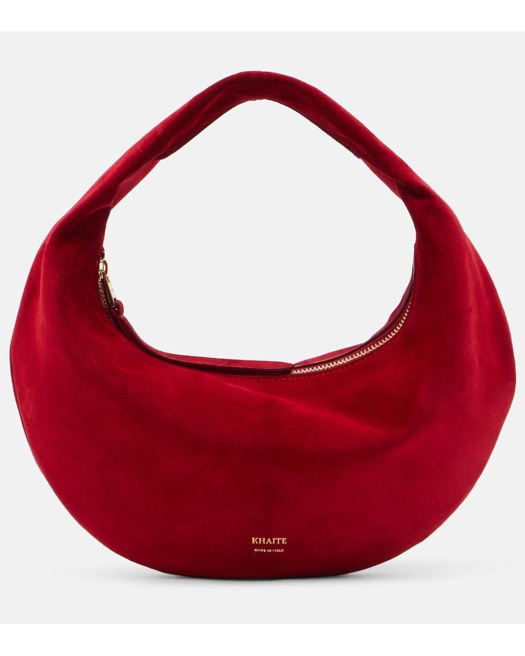 Khaite Red Olivia Mini Suede Top-Handle Bag