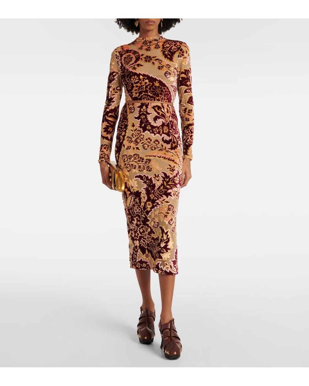 Etro White Paisley Tulle And Velvet Jacquard Crop Top