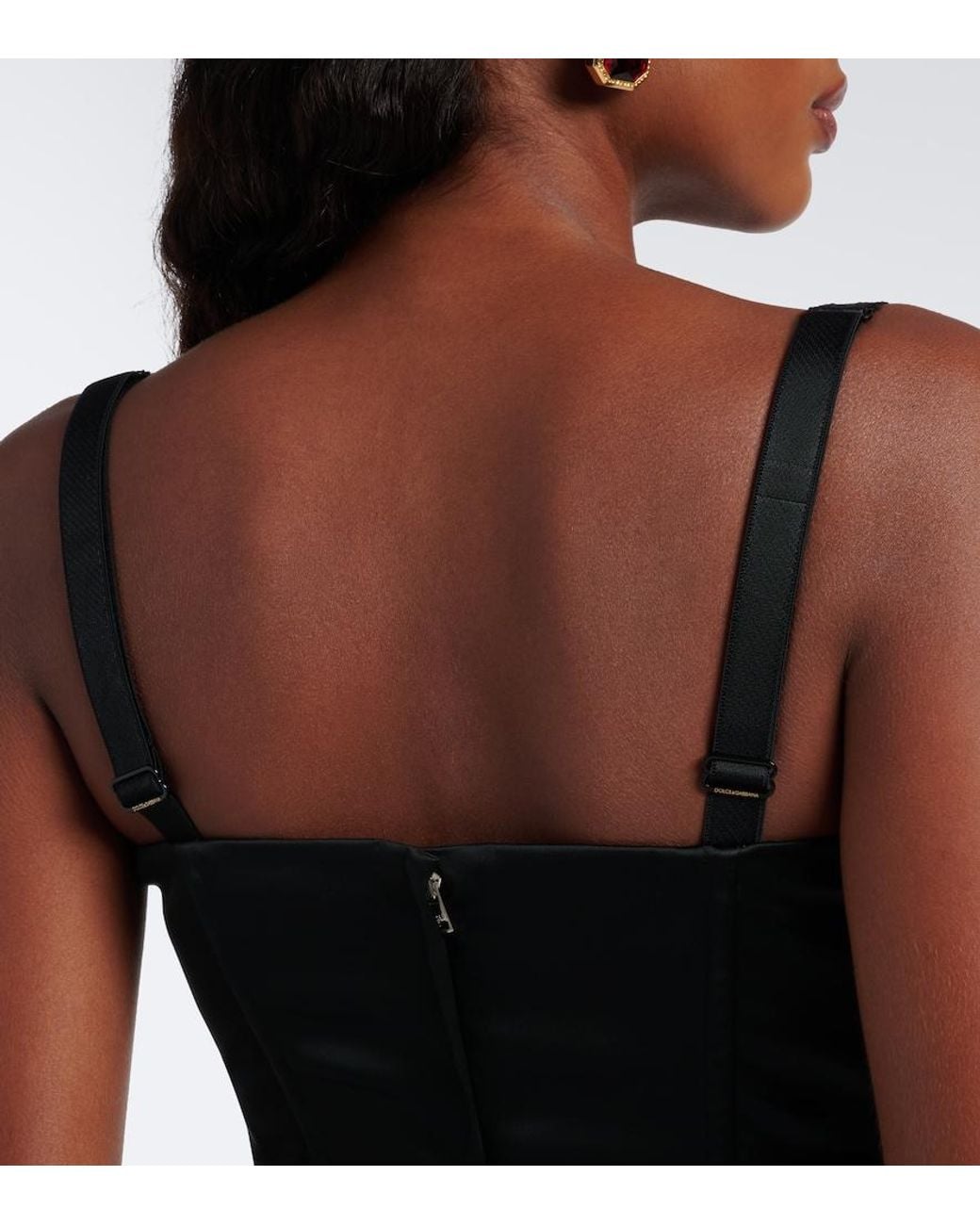 Dolce & Gabbana Black Satin Corset Dress