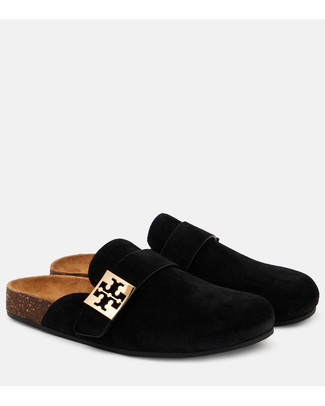 Tory Burch Black Mellow Suede Mules