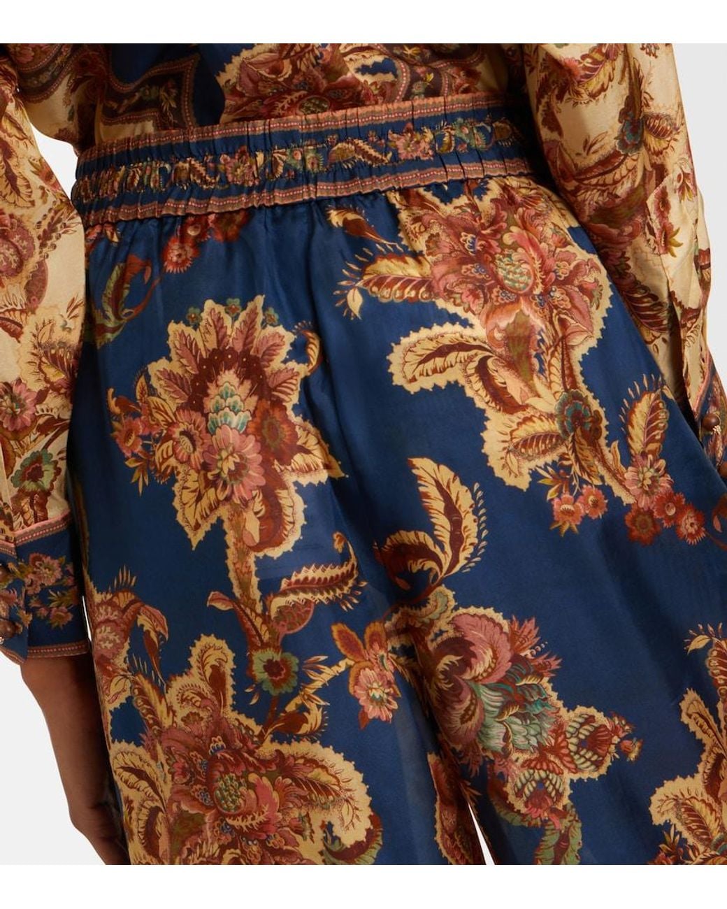 Zimmermann Multicolor Aster Printed Silk Palazzo Pants