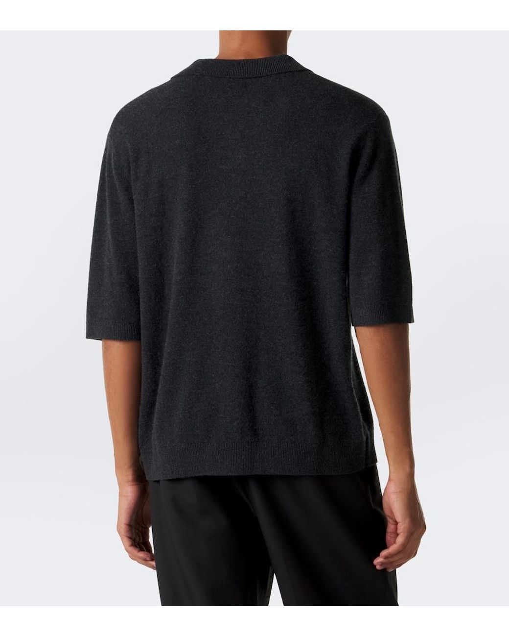 LeKasha Black Bale Cashmere Polo Sweater for men