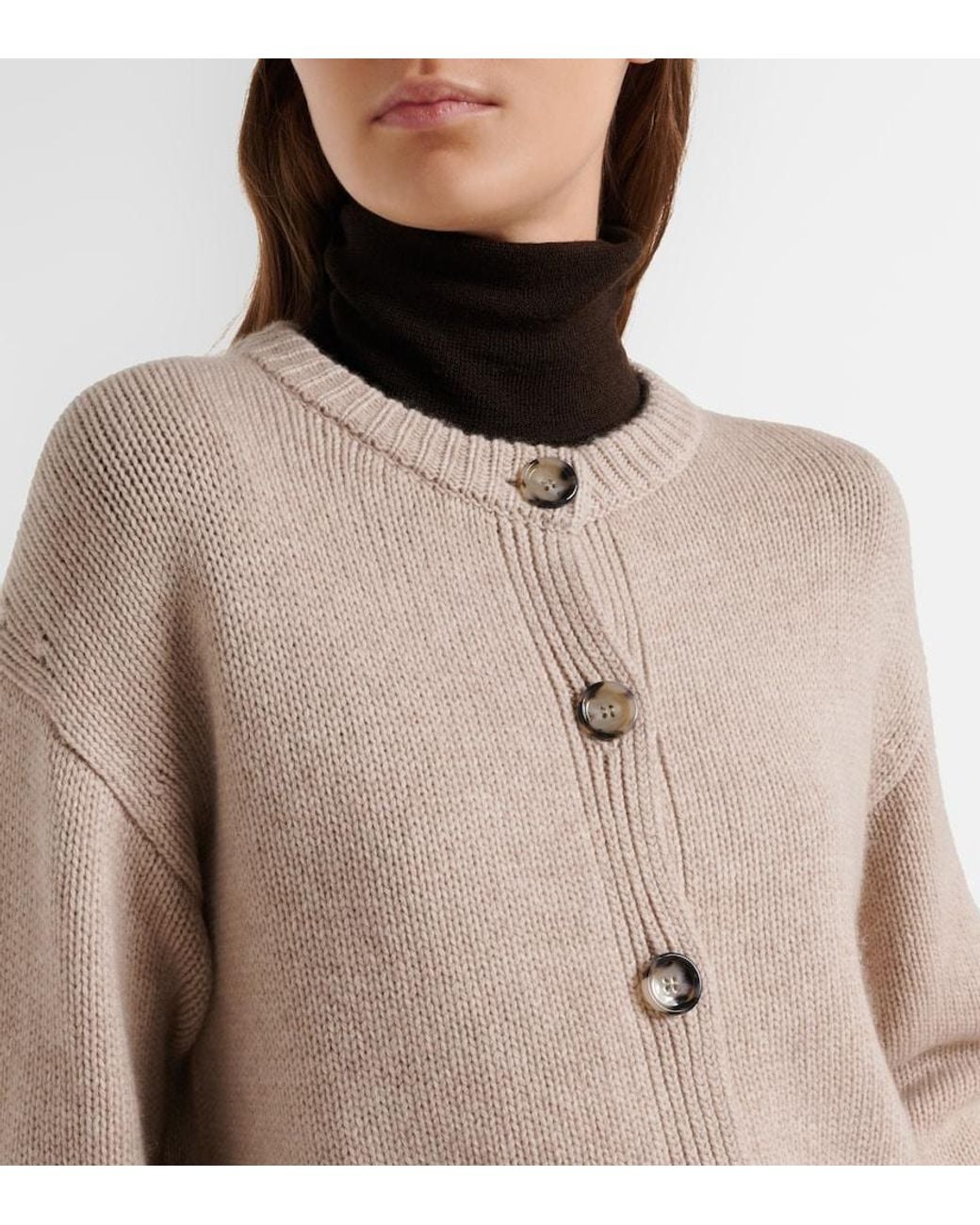 Jardin Des Orangers Natural Wool And Cashmere Cardigan