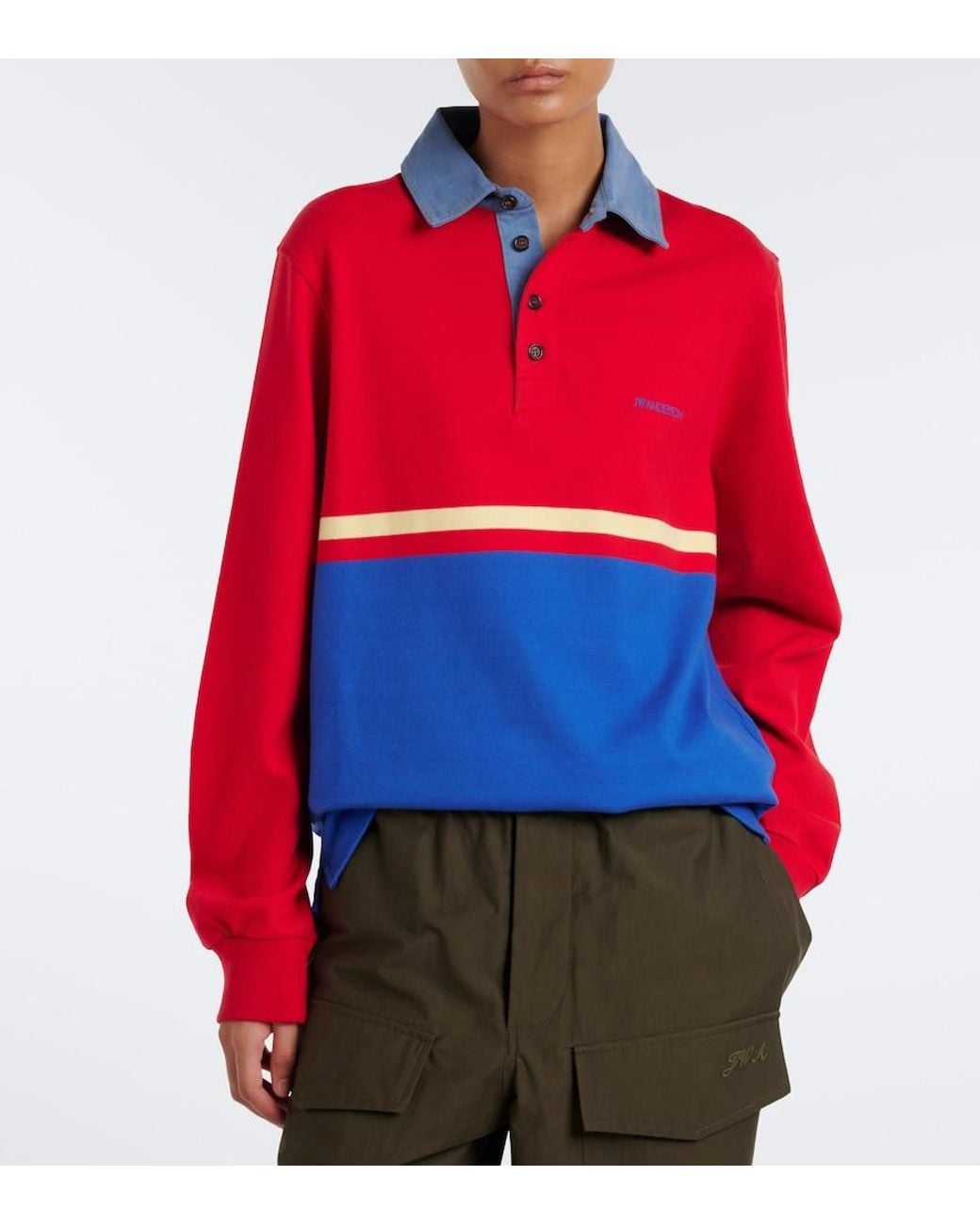 J.W. Anderson Red Cotton Jersey Polo Shirt