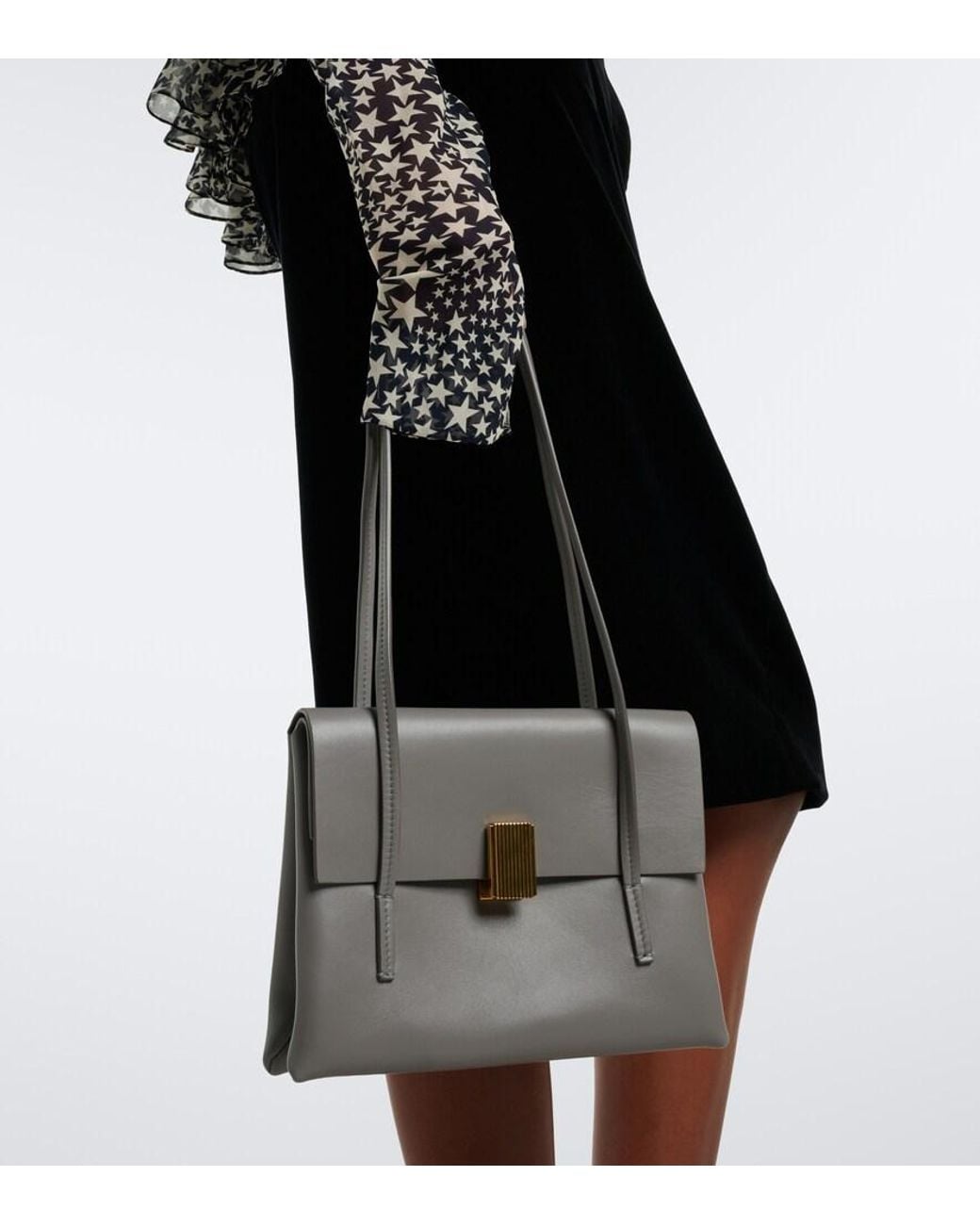 Khaite White Soft Blake Small Leather Shoulder Bag