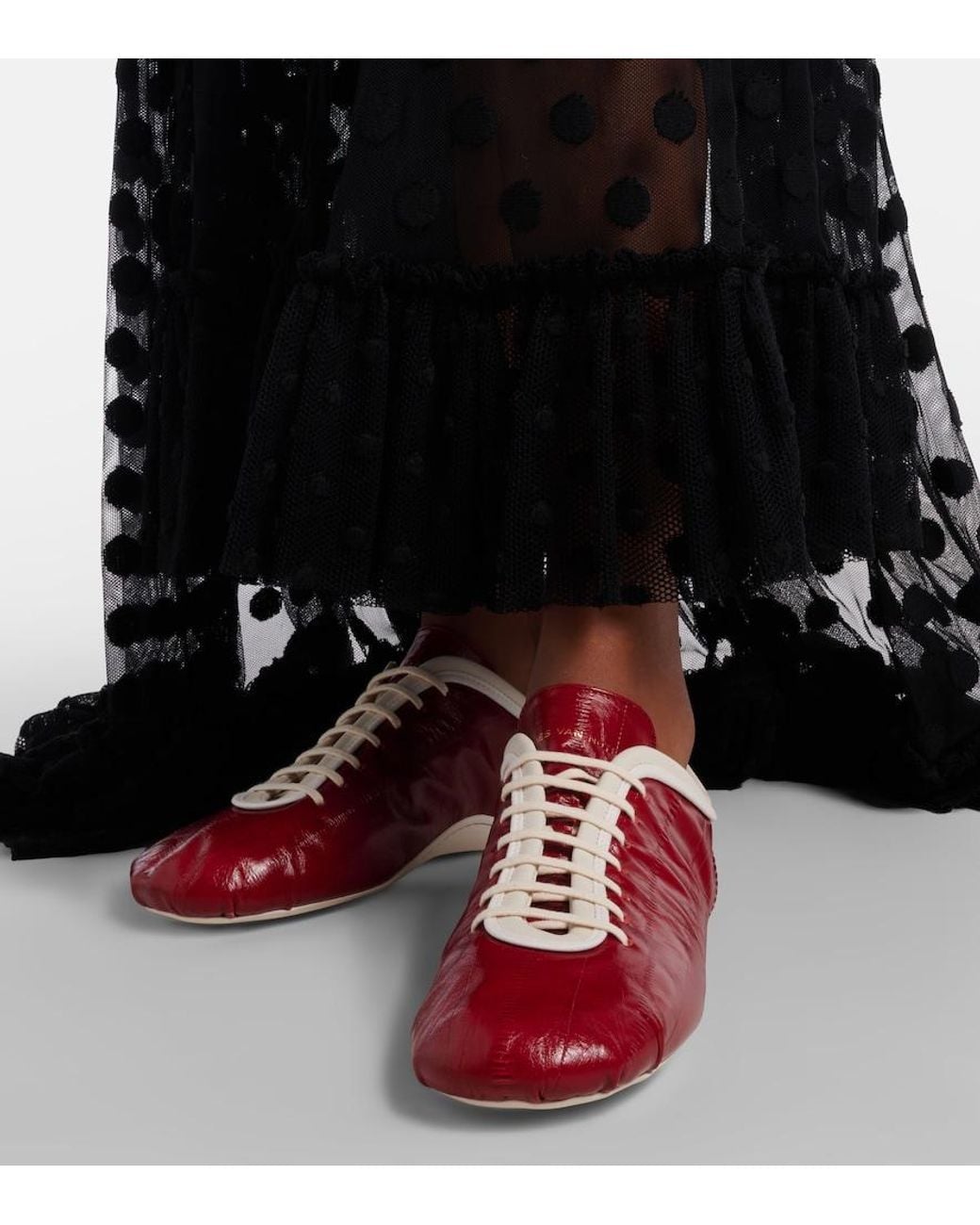 Dries Van Noten Red Leather Sneakers