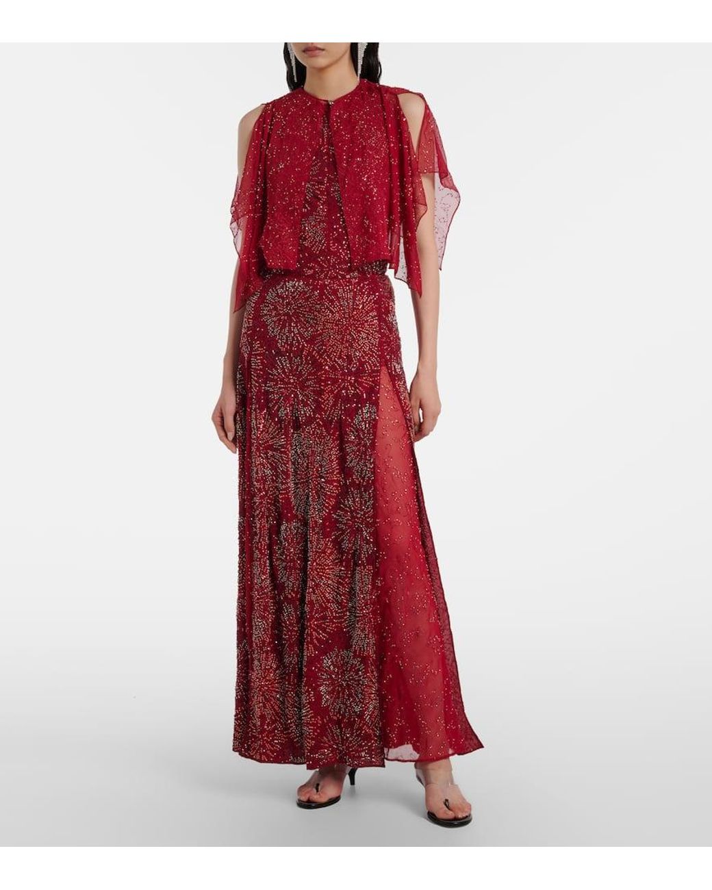 Rabanne Red Verziertes Top