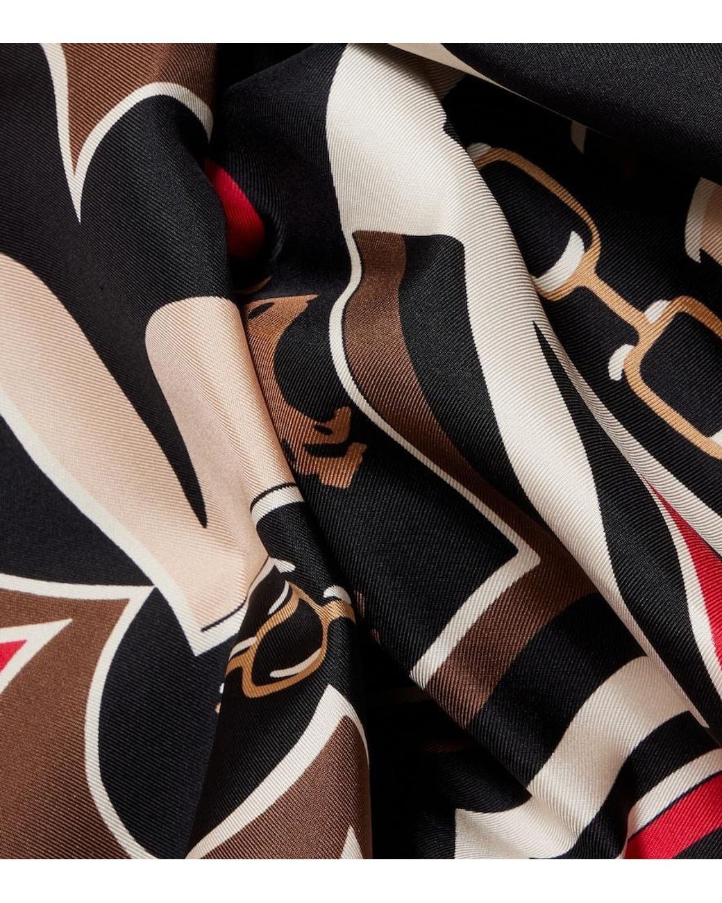 Emilio Pucci Red Printed Silk Twill Scarf