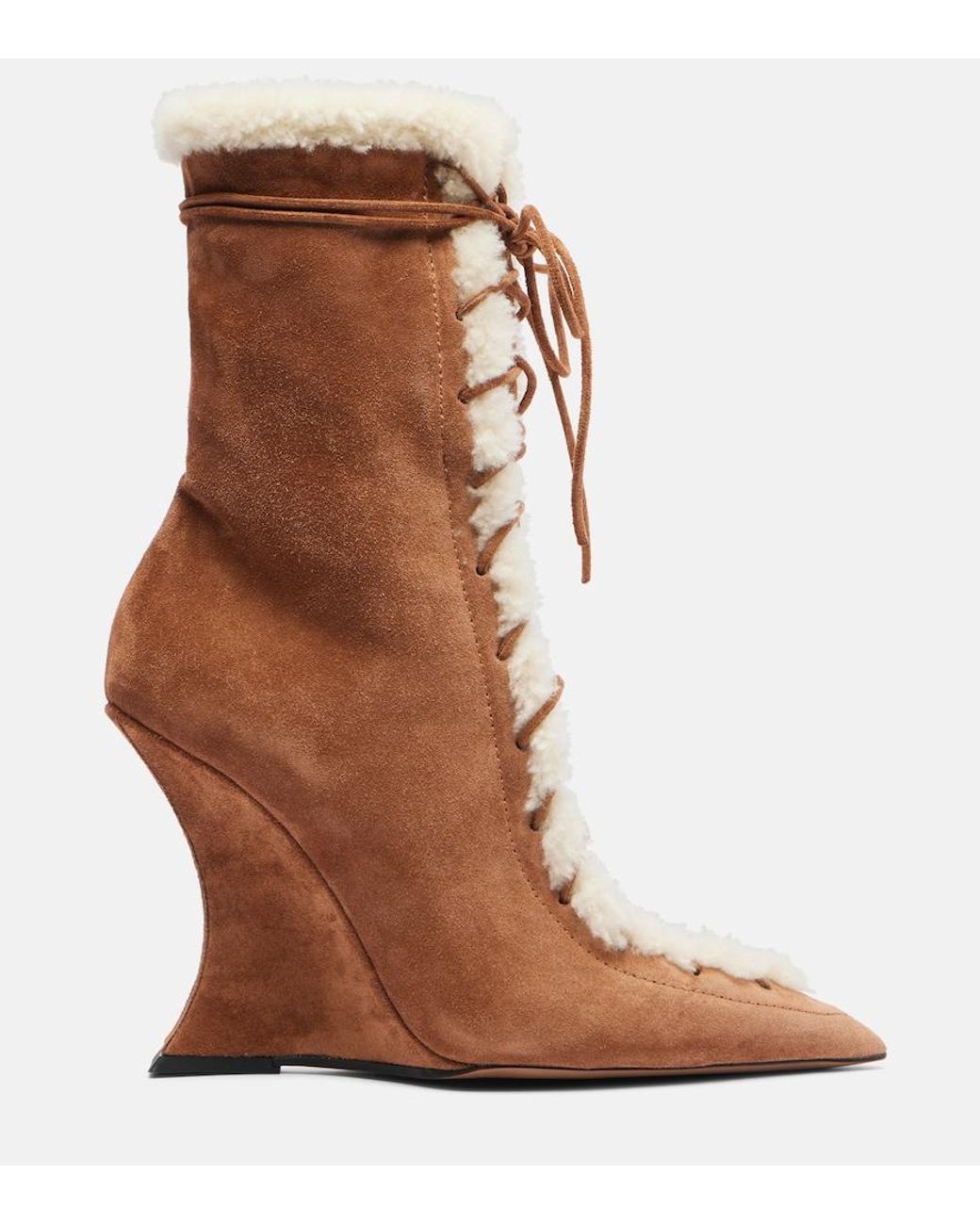 Paris Texas Brown Nina 105 Suede Wedge Boots