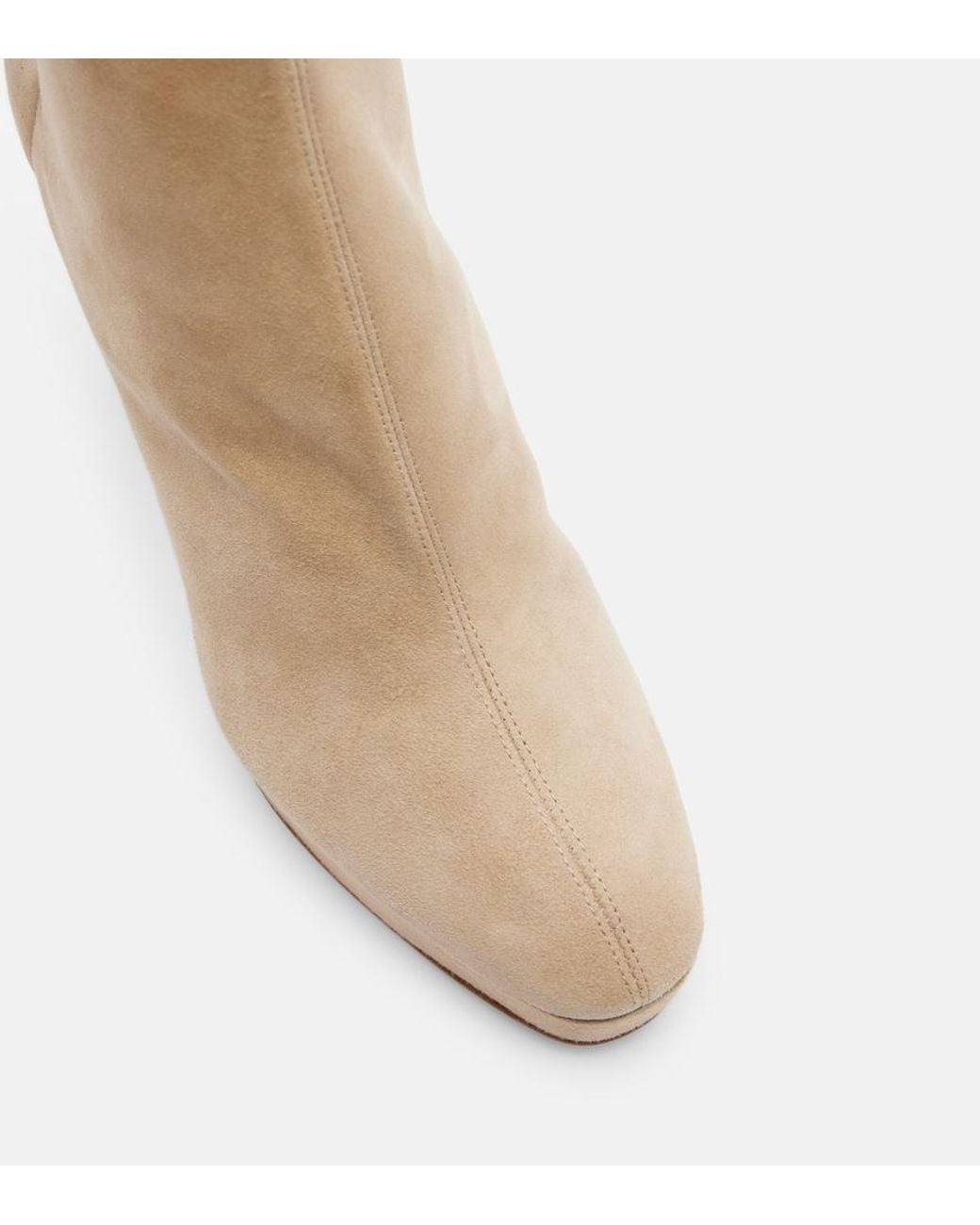 Aquazzura Natural Martine 110 Suede Platform Ankle Boots
