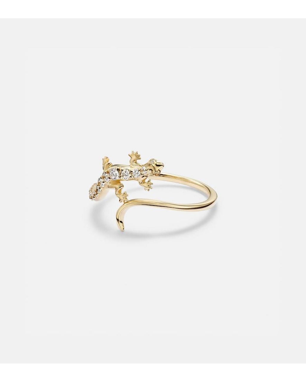 Sydney Evan White Lizard 14Kt Ring With Diamonds