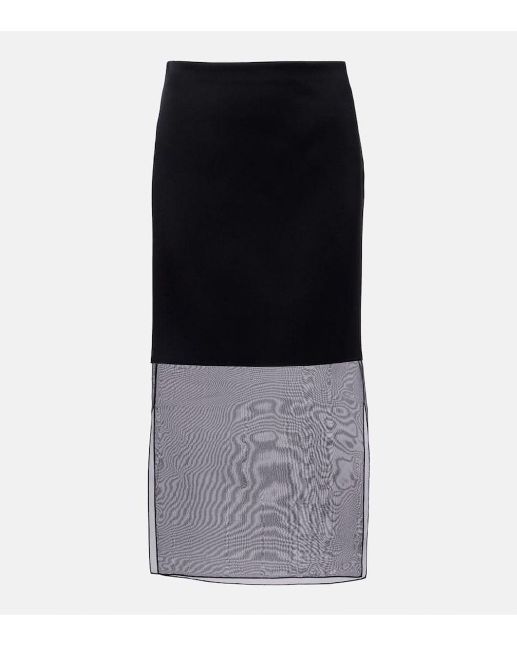 Khaite Black Sybil Layered Midi Skirt
