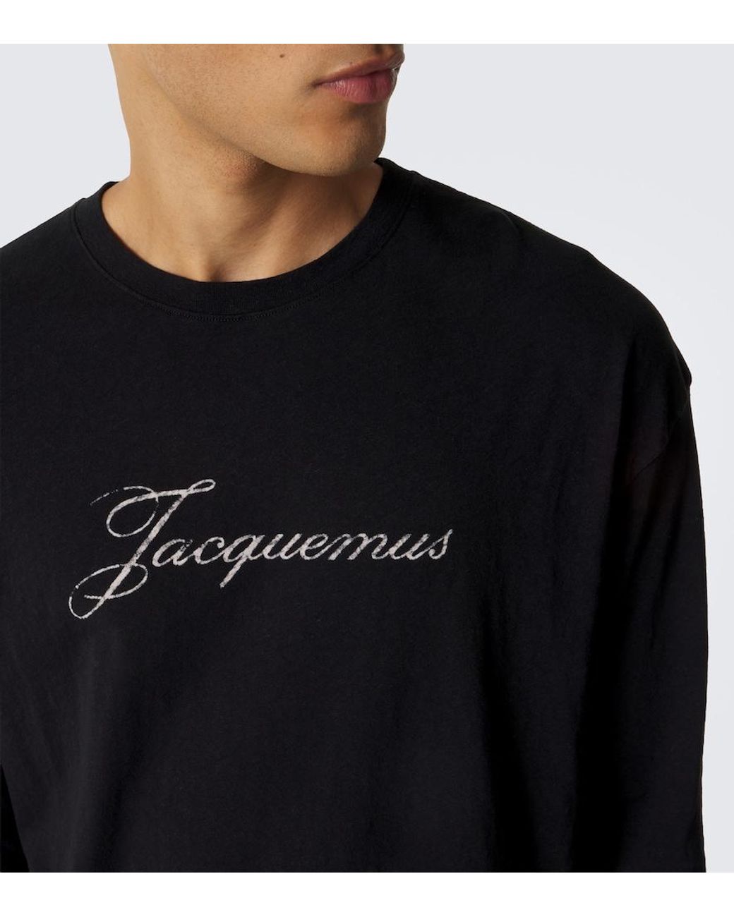 Jacquemus Black Logo Cotton And Hemp Jersey T-Shirt for men