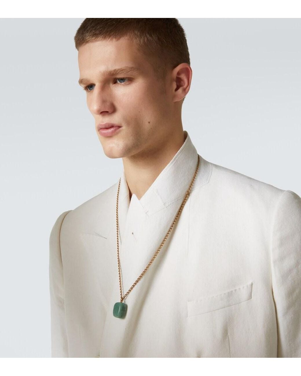 Dries Van Noten Blue Plated Pendant Necklace for men