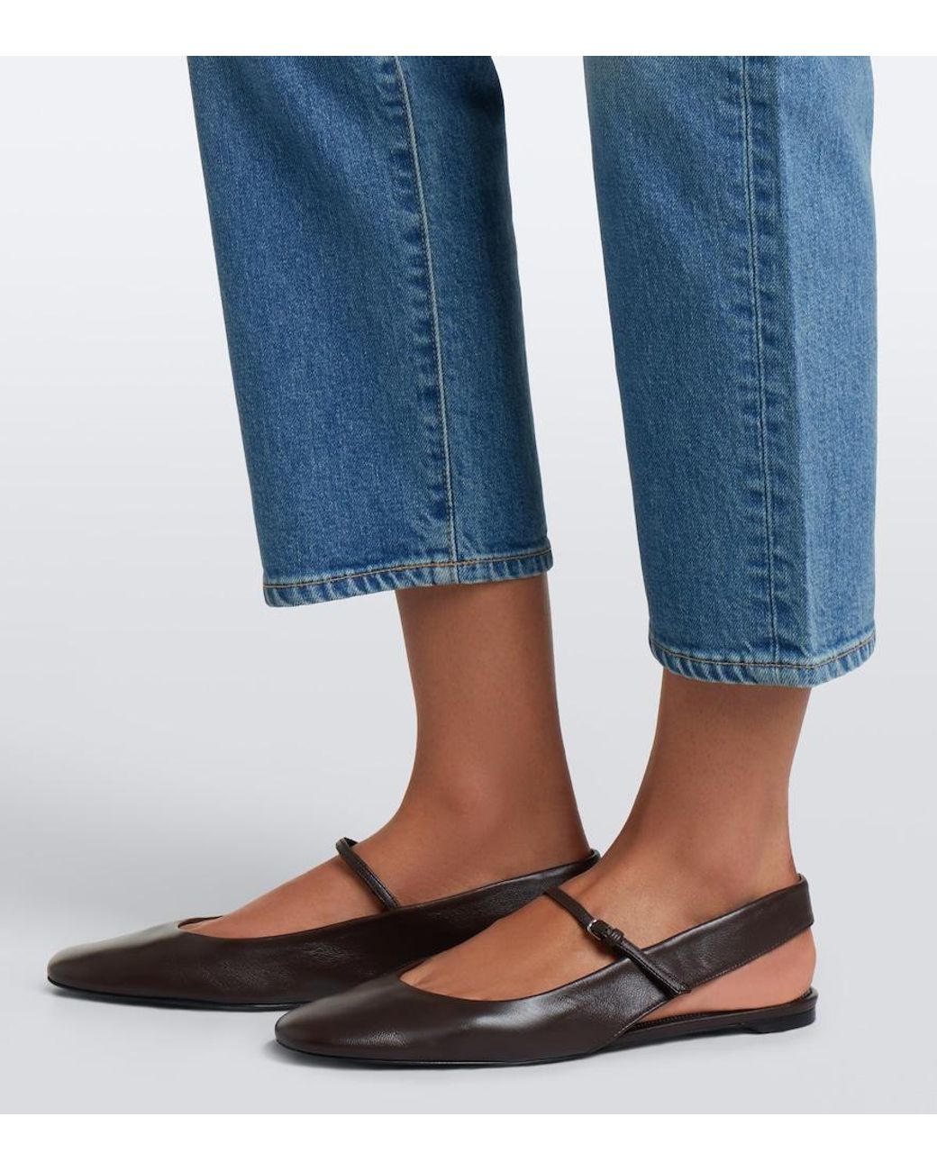 SLVRLAKE Denim Blue London Cropped Straight Jeans