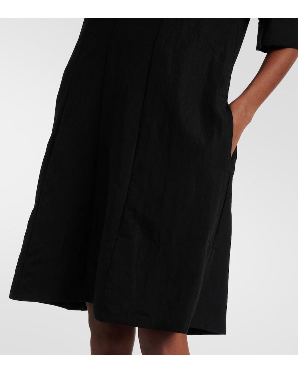 Vince Black A-Line Midi Dress