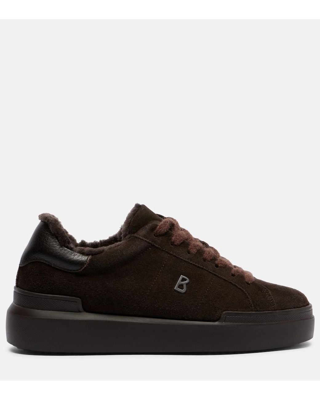 Bogner Brown Hollywood 32 Shearling-Lined Suede Sneakers