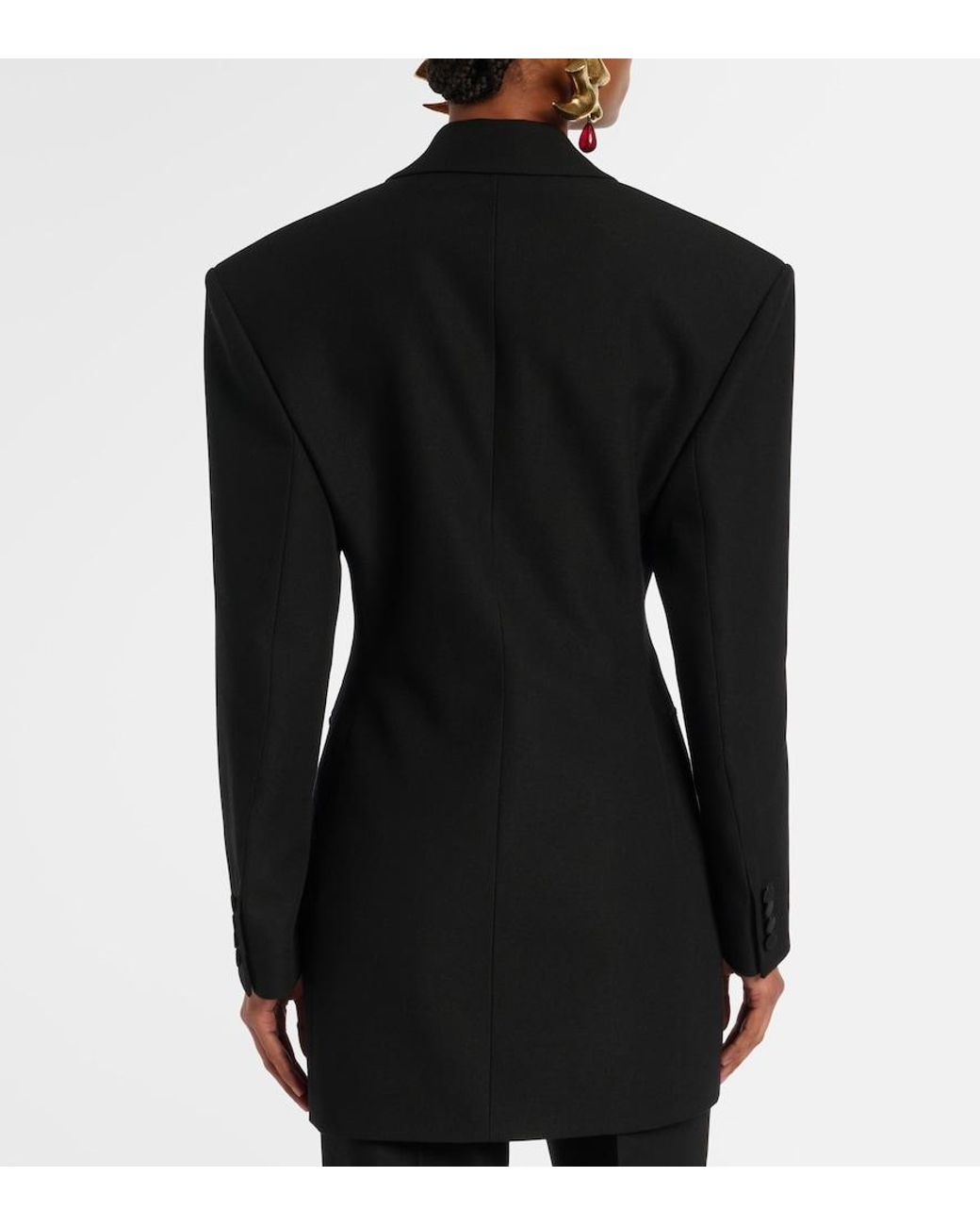 Saint Laurent Black Wool-Blend Blazer