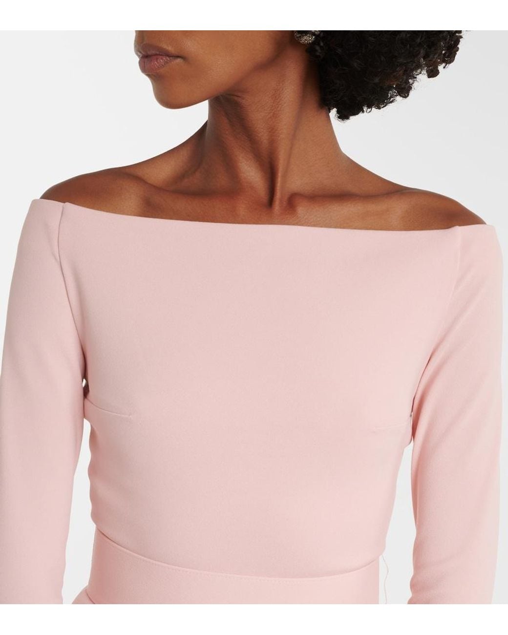 Solace London Pink Sabina Off-Shoulder Gown