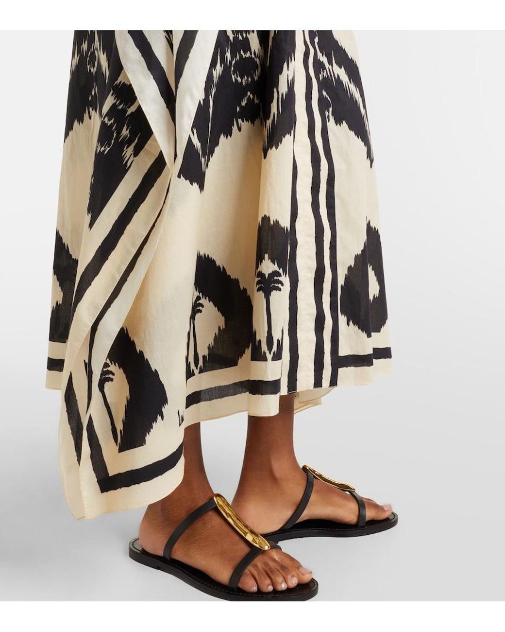 Johanna Ortiz White Printed Cotton Kaftan
