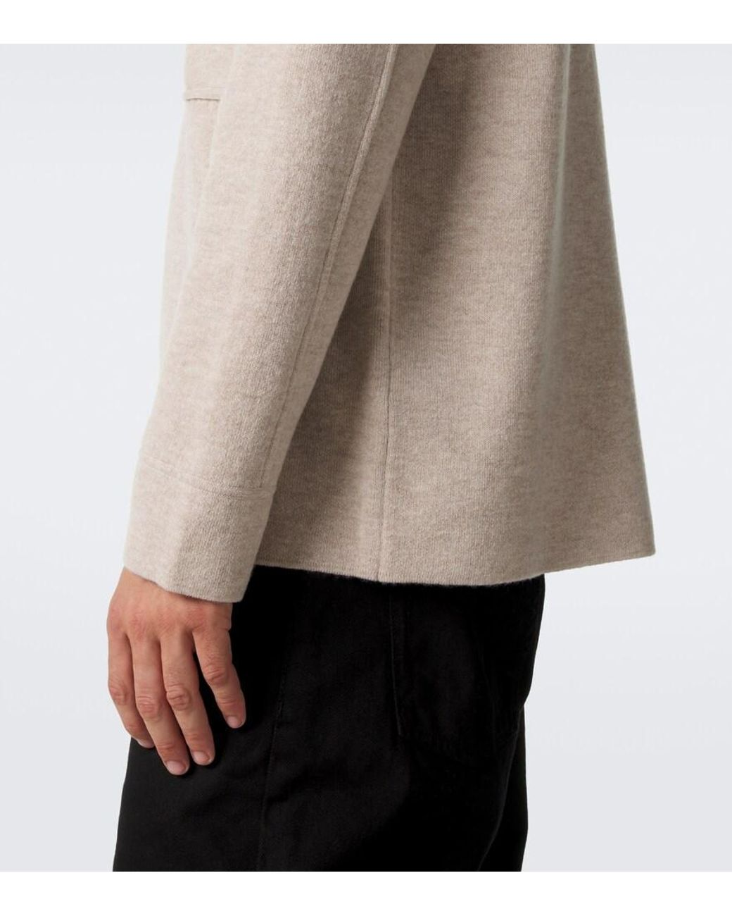 Allude Natural Knitted Wool And Cashmere Cardigan for men