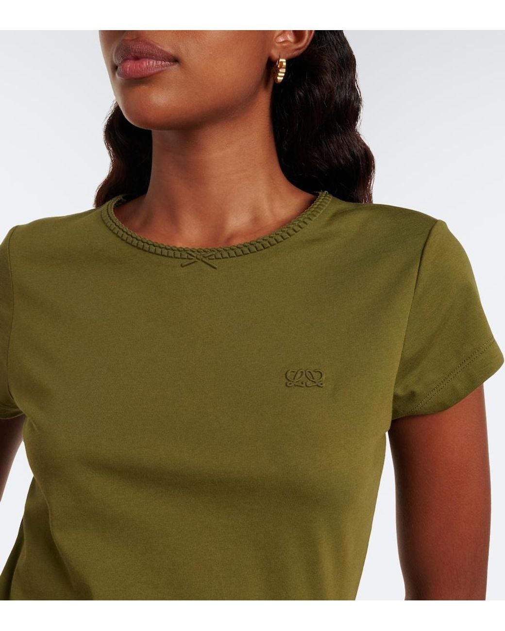 Loewe Green Double L Cotton Jersey T-Shirt