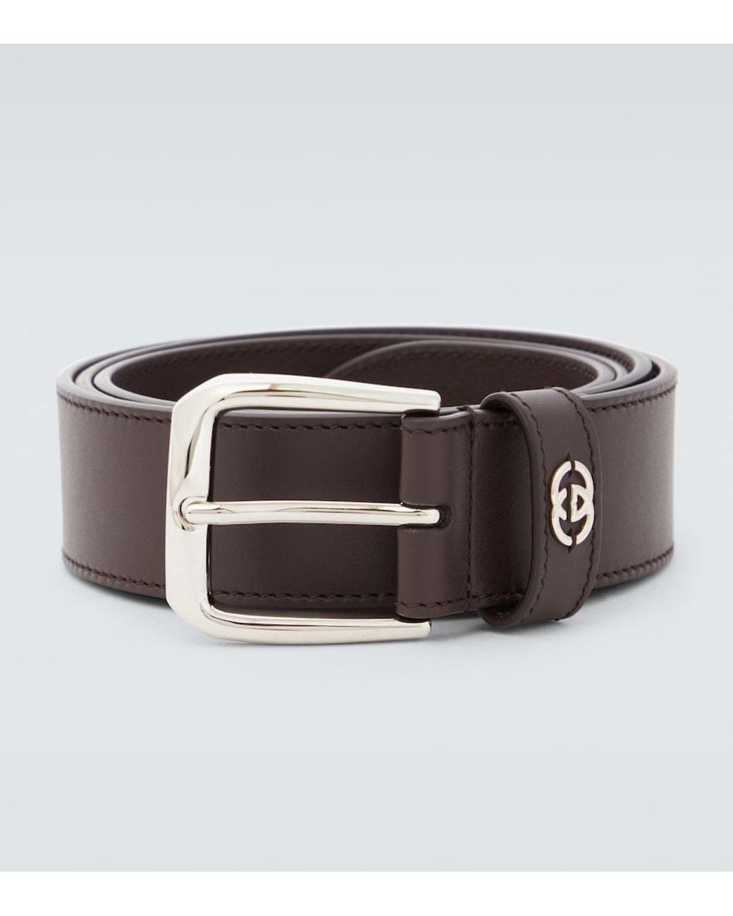 Gucci Brown Interlocking G Leather Belt for men