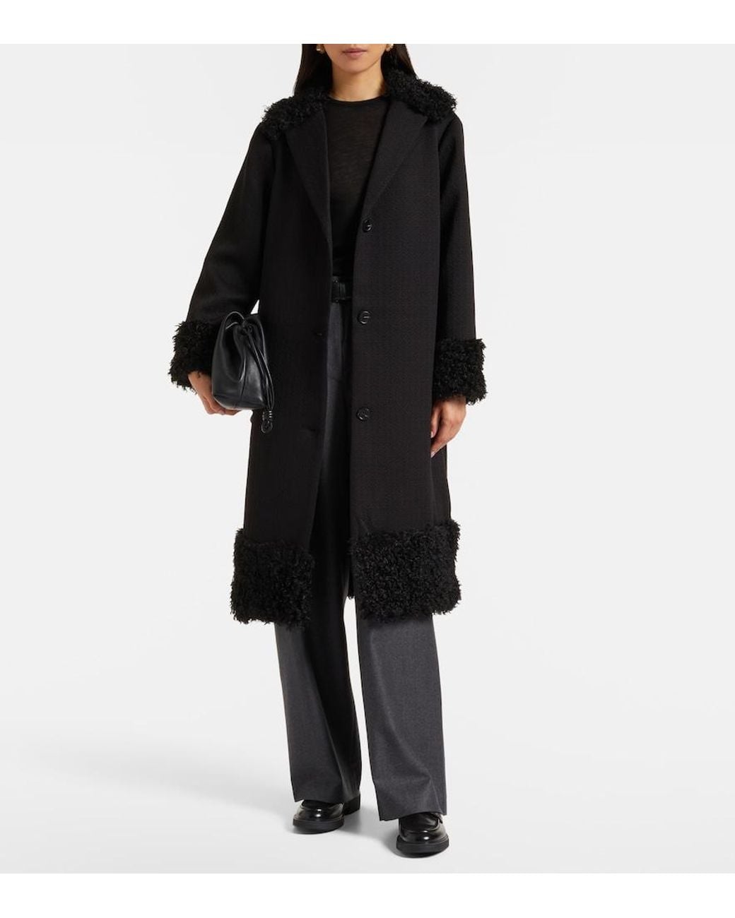 Rixo Black Diara Coat