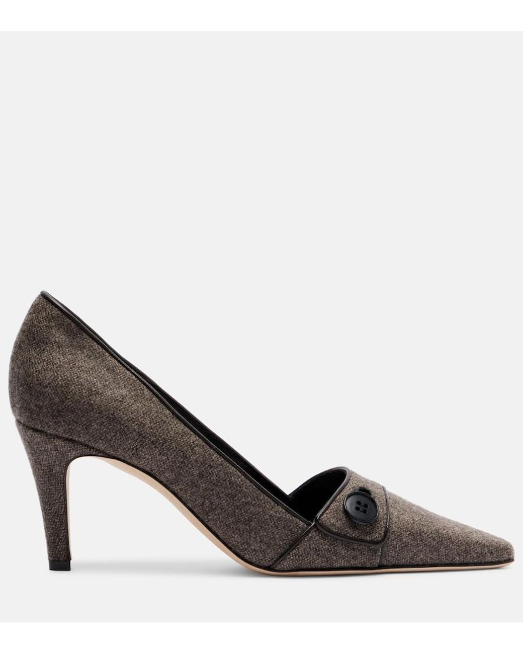 Manolo Blahnik Brown Lulumae 70 Herringbone Pumps