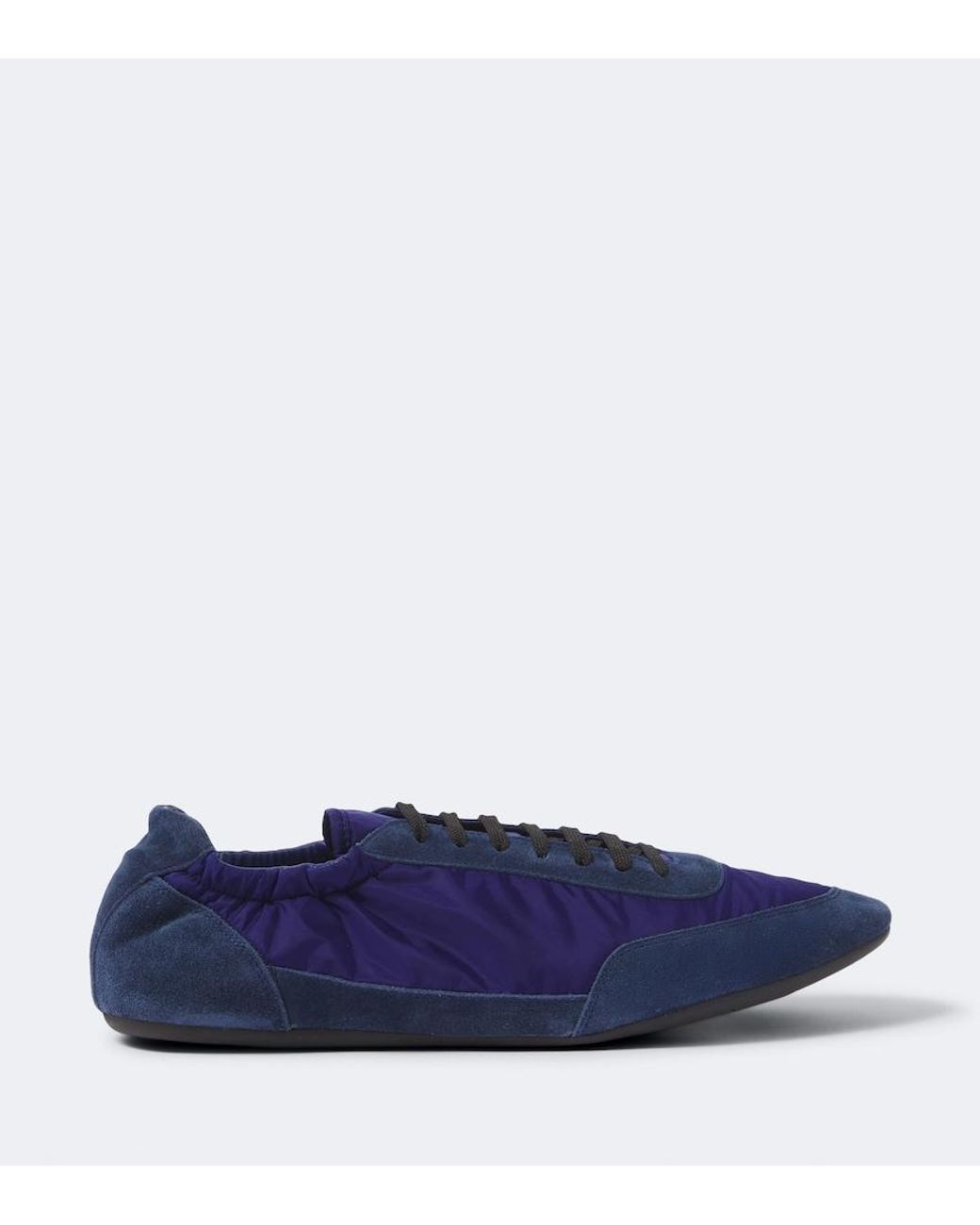 Prada Blue Collapse Re-Nylon And Suede Sneakers for men