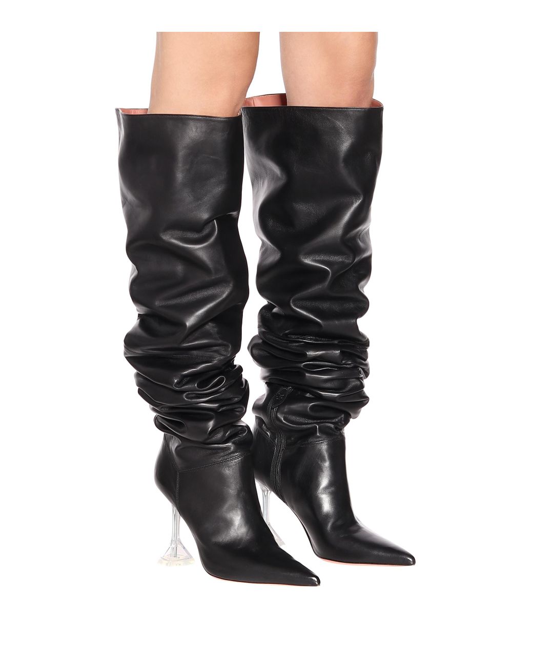 AMINA MUADDI Olivia Leather Over-the-knee Boots in Black | Lyst