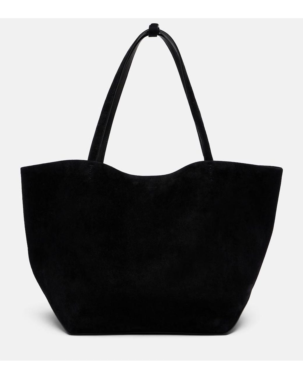 The Row Black Park Three Edge Suede Tote Bag