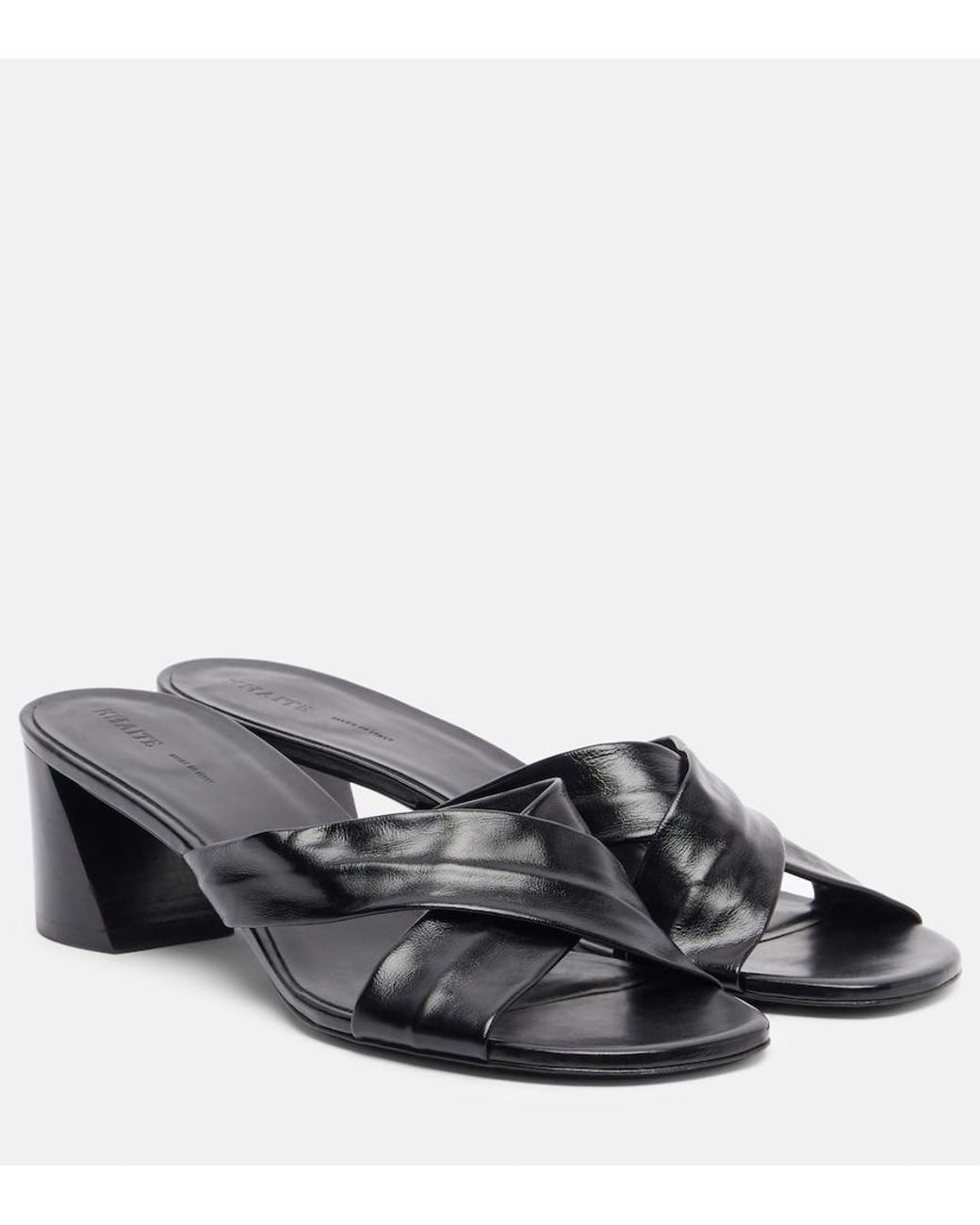 Khaite Gray Liria 55 Leather Mules