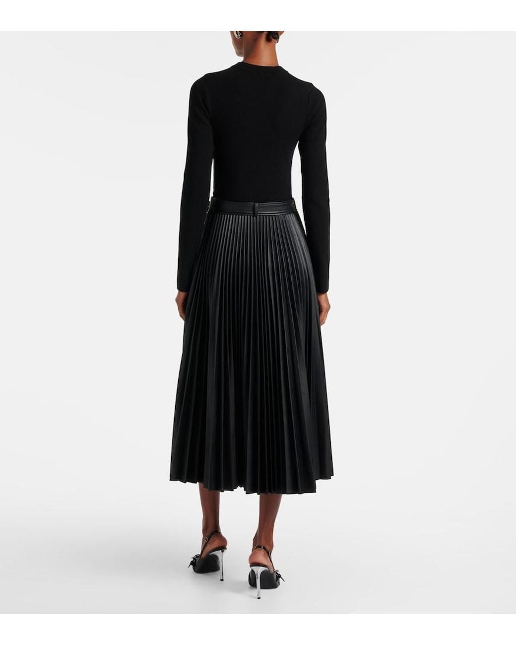 Jonathan Simkhai Black Abilene Knitted Pleated Midi Dress