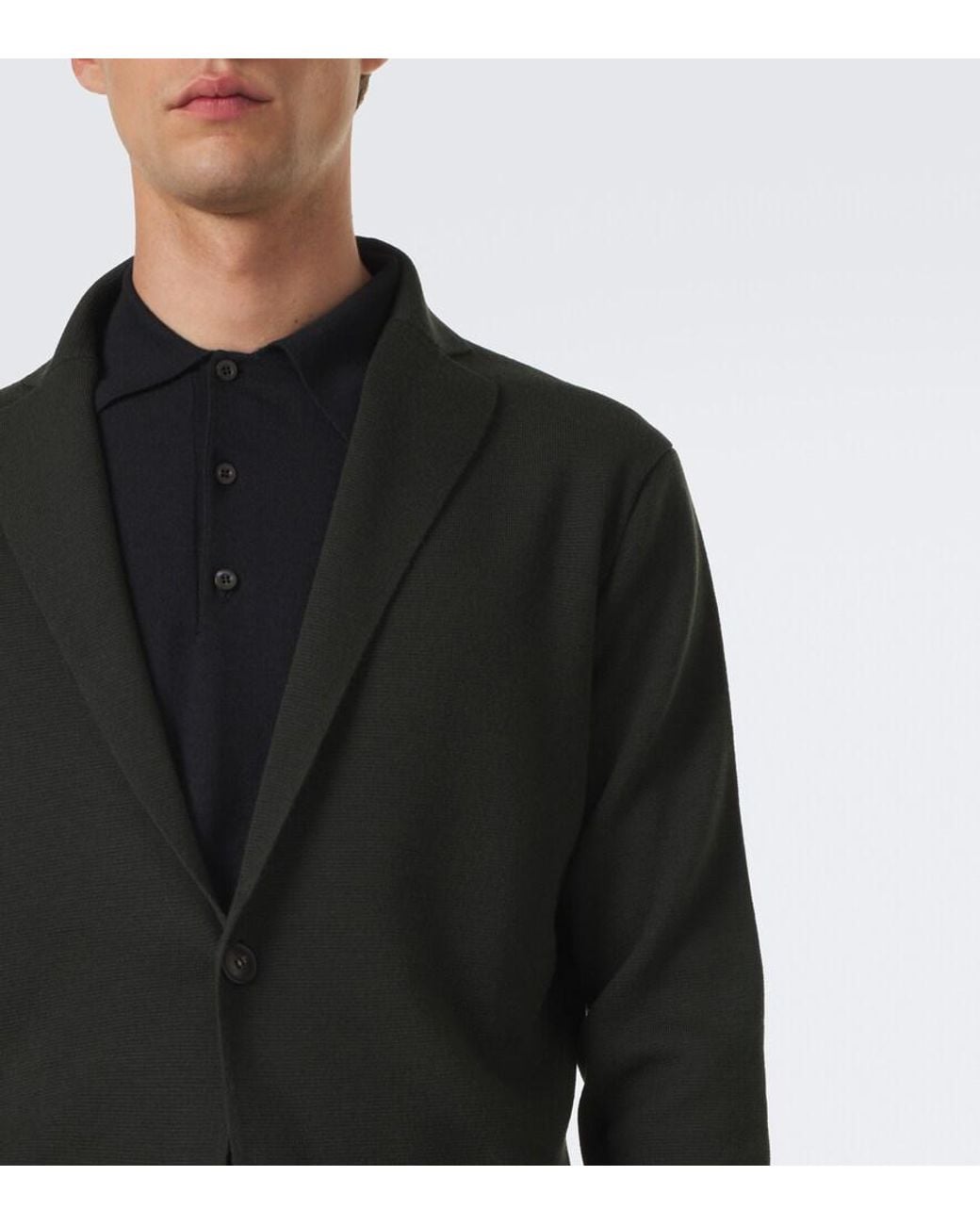 Thom Sweeney Black Knitted Wool Blazer for men