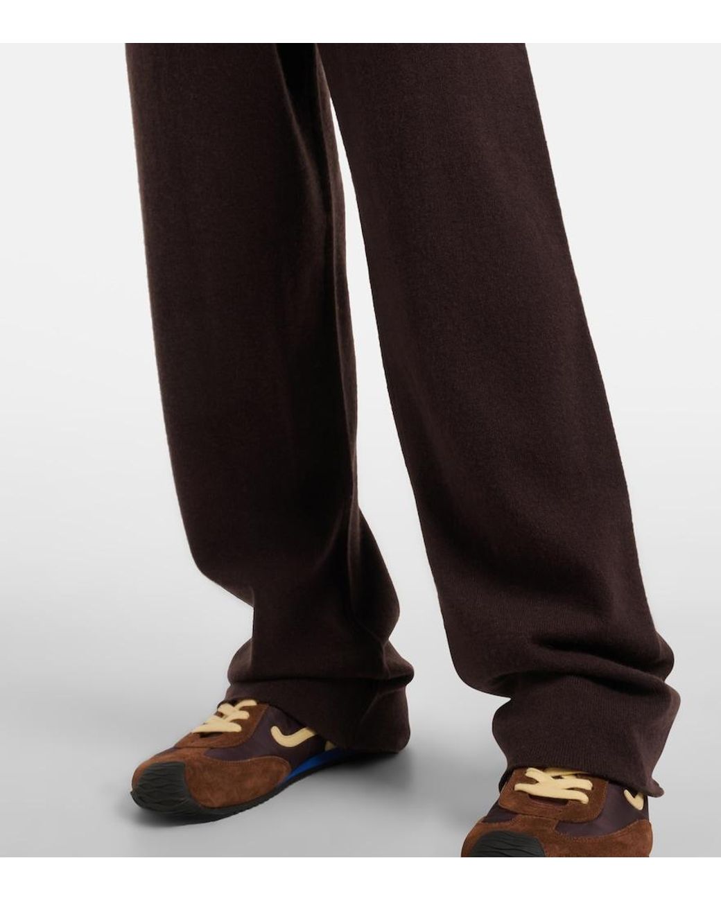 Extreme Cashmere Brown N°320 Rush Cashmere-Blend Straight Pants
