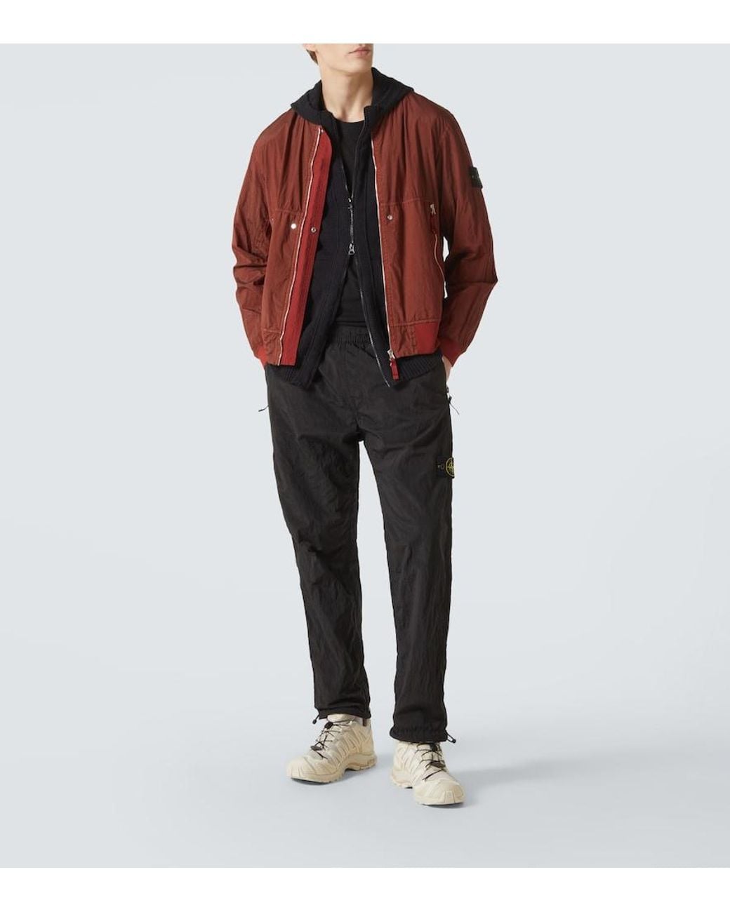 Stone Island Red Compass Bomber Jacket for men
