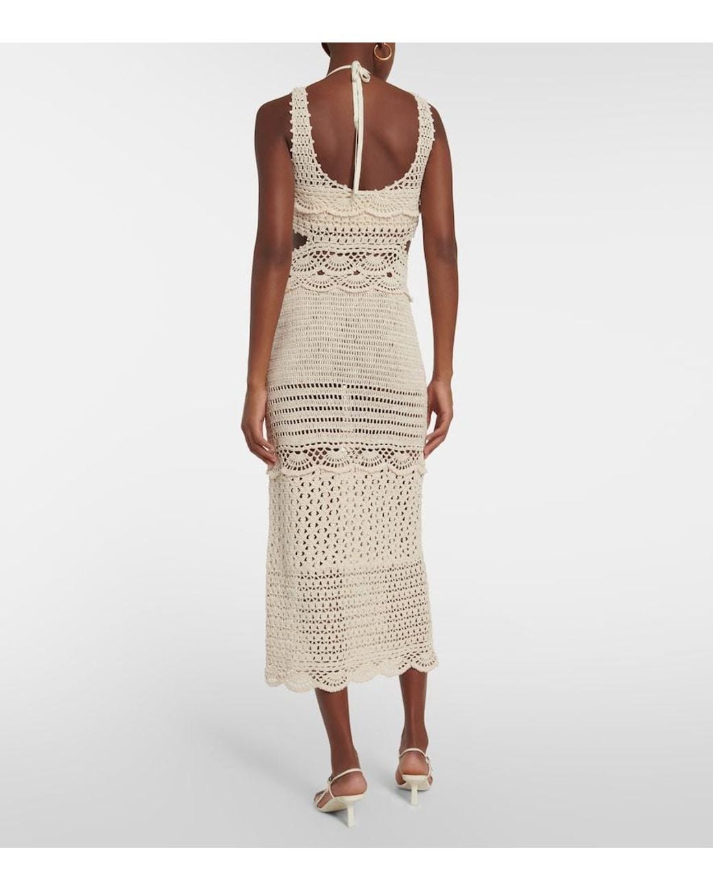 Jonathan Simkhai Natural Cory Crocheted Cotton-Blend Midi Dress