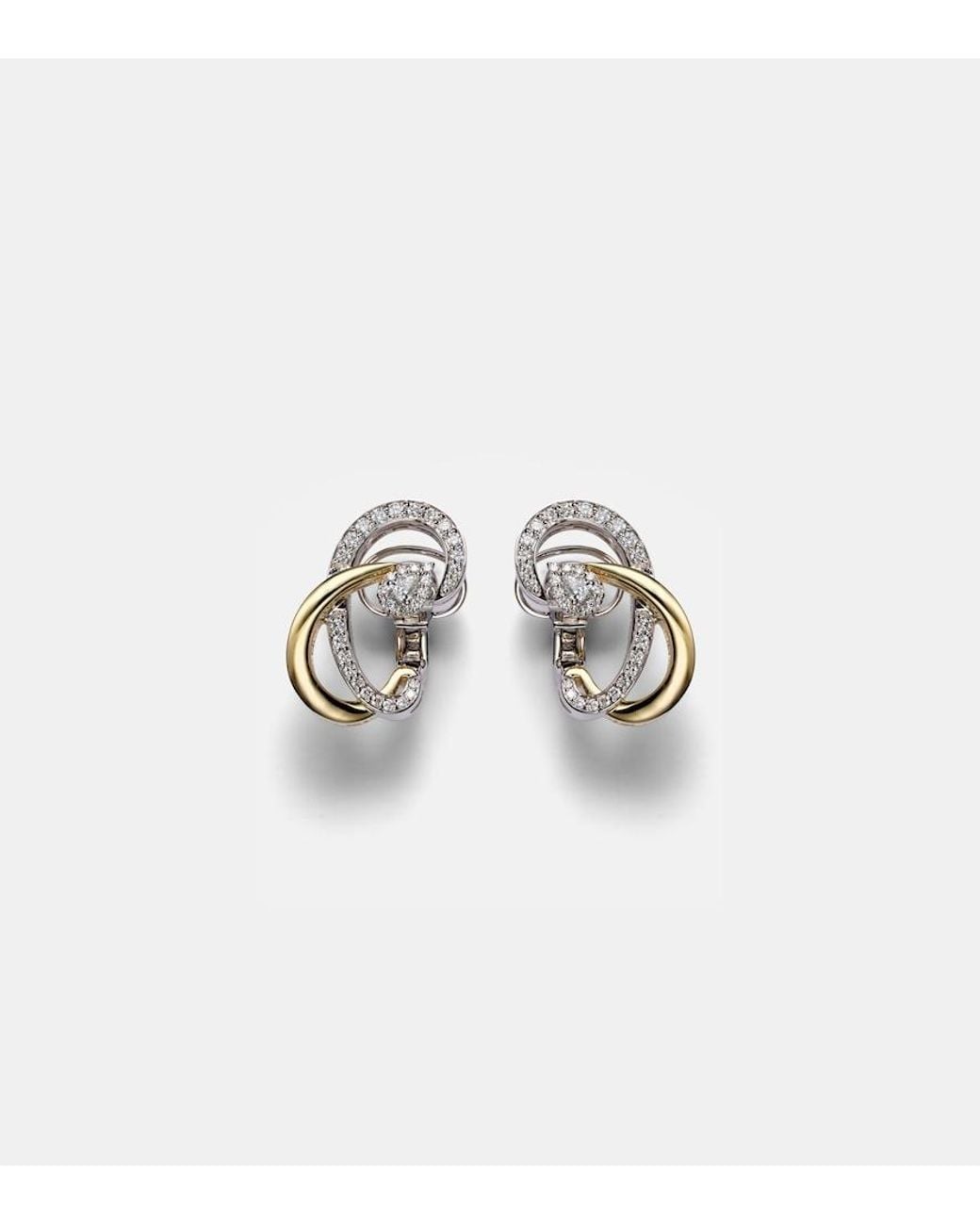 YEPREM White Golden Strada 18Kt Earrings With Diamonds