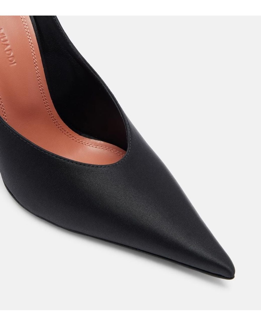 AMINA MUADDI Black Anok Satin Mules